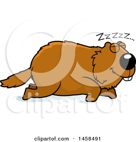 Clipart of a Sleeping Woodchuck Groundhog Whistlepig - Royalty Free Vector Illustration by Cory Thoman