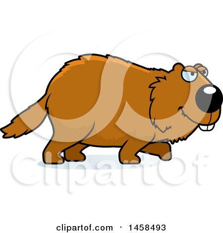 Clipart of a Stalking Woodchuck Groundhog Whistlepig - Royalty Free Vector Illustration by Cory Thoman