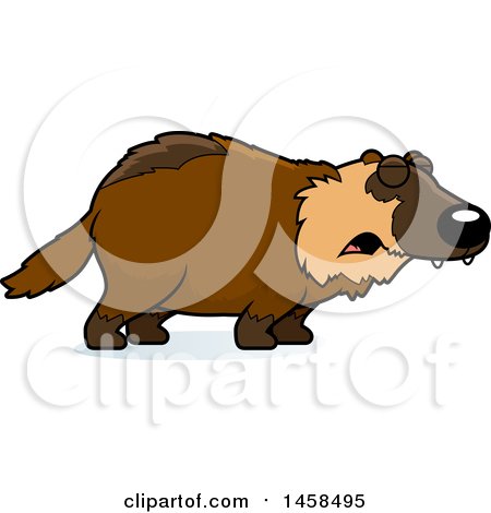 Clipart of a Howling Wolverine - Royalty Free Vector Illustration by Cory Thoman