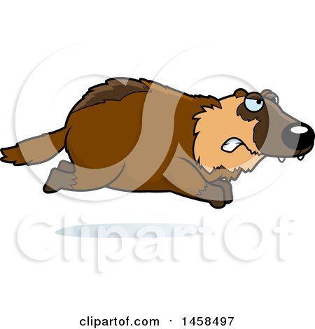 Clipart of a Mad Wolverine Running - Royalty Free Vector Illustration by Cory Thoman