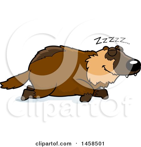 Clipart of a Sleeping Wolverine - Royalty Free Vector Illustration by Cory Thoman