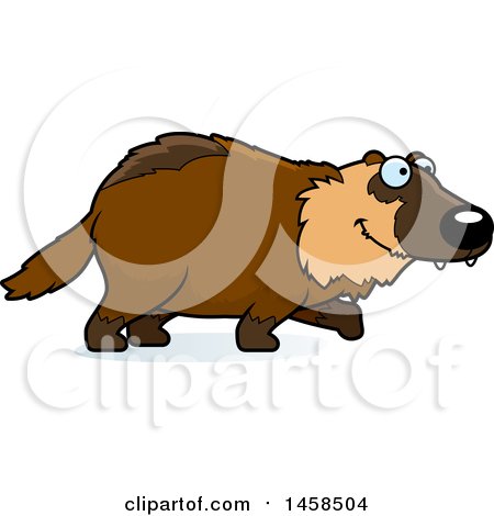 Clipart of a Happy Wolverine Walking - Royalty Free Vector Illustration by Cory Thoman