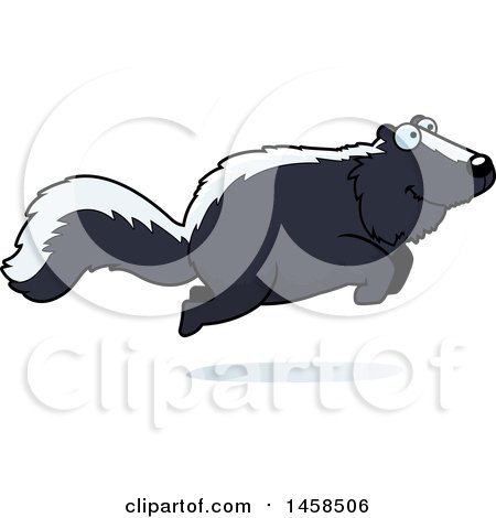 Clipart of a Happy Skunk Jumping - Royalty Free Vector Illustration by Cory Thoman