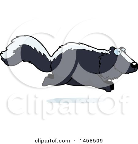 Clipart of a Happy Skunk Running - Royalty Free Vector Illustration by Cory Thoman