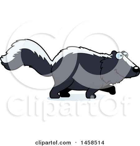Clipart of a Happy Skunk Walking - Royalty Free Vector Illustration by Cory Thoman