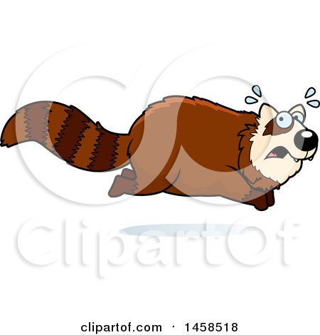 Clipart of a Scared Red Panda Running - Royalty Free Vector Illustration by Cory Thoman