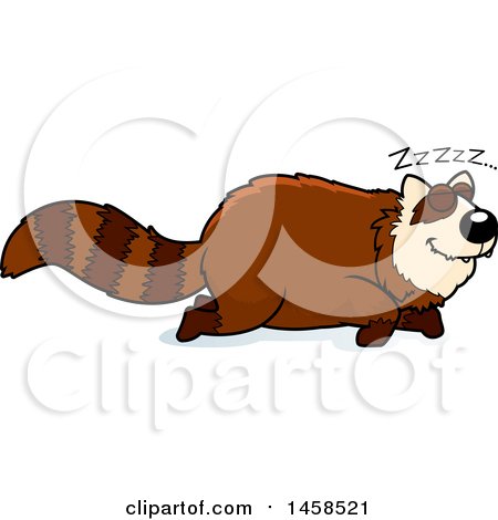 Clipart of a Sleeping Red Panda - Royalty Free Vector Illustration by Cory Thoman