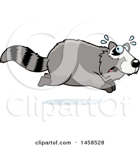 Clipart of a Scared Raccoon Running - Royalty Free Vector Illustration by Cory Thoman