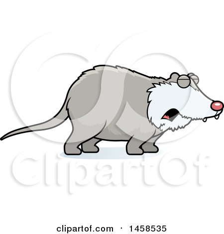 Clipart of a Howling Possum - Royalty Free Vector Illustration by Cory Thoman