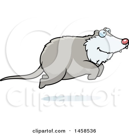 Clipart of a Happy Possum Jumping - Royalty Free Vector Illustration by Cory Thoman