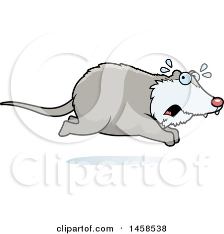 Clipart of a Scared Possum Running - Royalty Free Vector Illustration by Cory Thoman