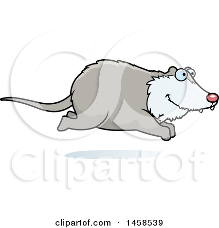 Clipart of a Happy Possum Running - Royalty Free Vector Illustration by Cory Thoman