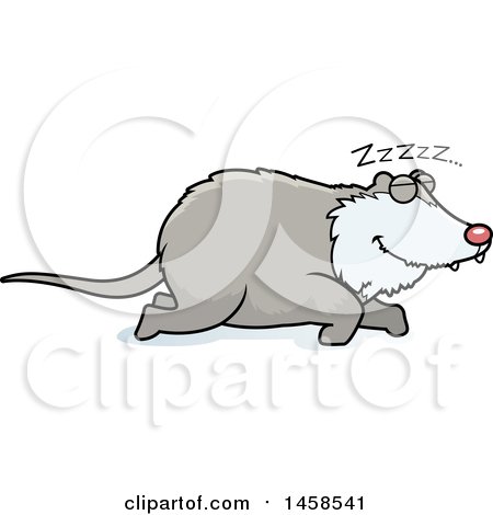 Clipart of a Sleeping Possum - Royalty Free Vector Illustration by Cory Thoman