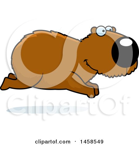 Clipart of a Happy Capybara Running - Royalty Free Vector Illustration by Cory Thoman