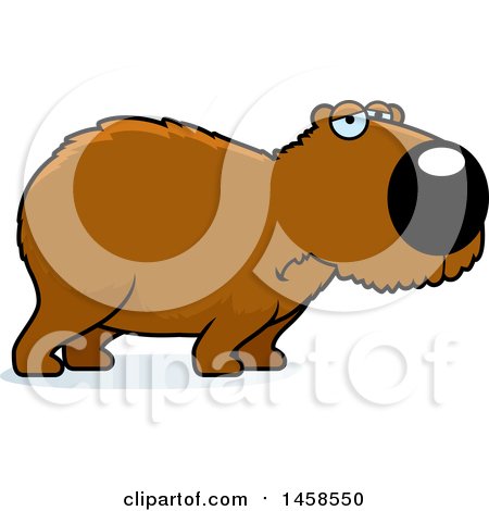 Clipart of a Sad or Depressed Capybara - Royalty Free Vector Illustration by Cory Thoman