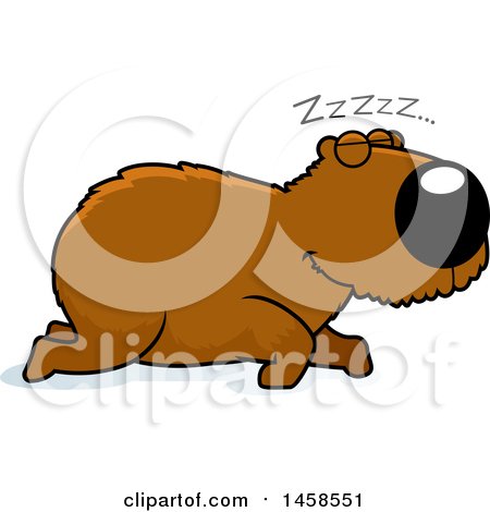 Clipart of a Sleeping Capybara - Royalty Free Vector Illustration by Cory Thoman