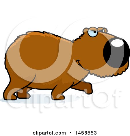Clipart of a Mad Capybara Stalking - Royalty Free Vector Illustration by Cory Thoman