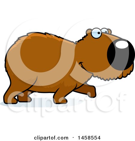 Clipart of a Happy Capybara Walking - Royalty Free Vector Illustration by Cory Thoman