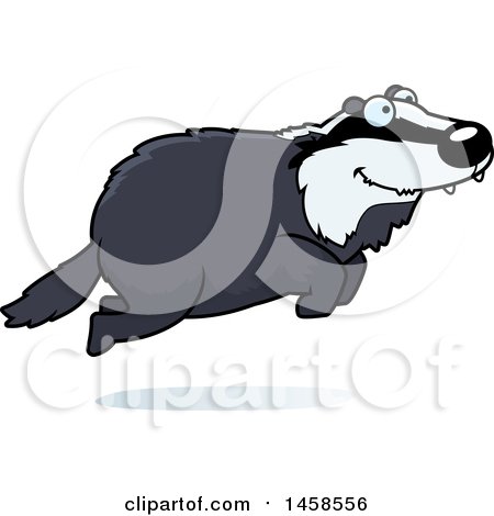 Clipart of a Happy Badger Jumping - Royalty Free Vector Illustration by Cory Thoman