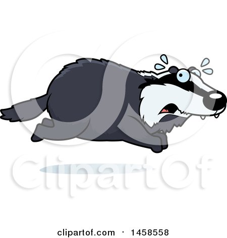 Clipart of a Scared Badger Running - Royalty Free Vector Illustration by Cory Thoman