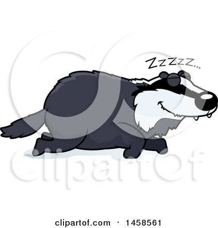 Clipart of a Sleeping Badger - Royalty Free Vector Illustration by Cory Thoman