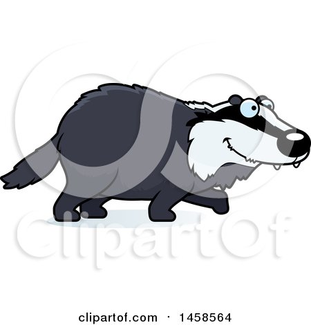 Clipart of a Happy Badger Walking - Royalty Free Vector Illustration by Cory Thoman