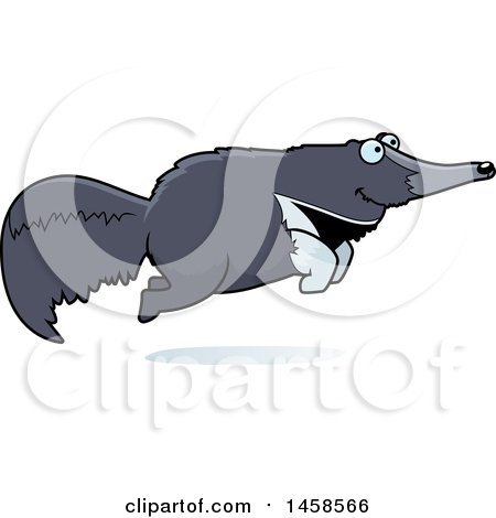Clipart of a Happy Anteater Jumping - Royalty Free Vector Illustration by Cory Thoman