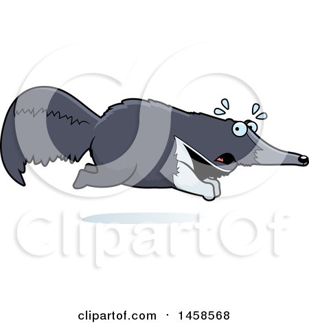 Clipart of a Scared Anteater Running - Royalty Free Vector Illustration by Cory Thoman