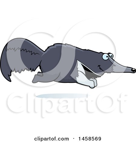 Clipart of a Happy Anteater Running - Royalty Free Vector Illustration by Cory Thoman