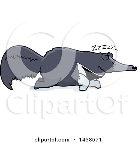 Clipart of a Tired Anteater Sleeping - Royalty Free Vector Illustration by Cory Thoman
