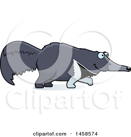Clipart of a Happy Anteater Walking - Royalty Free Vector Illustration by Cory Thoman