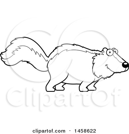 Clipart of a Black and White Happy Skunk - Royalty Free Vector Illustration by Cory Thoman