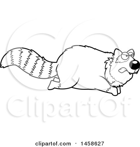 Clipart of a Black and White Mad Red Panda Running - Royalty Free Vector Illustration by Cory Thoman