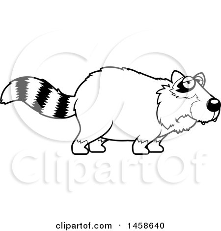 Clipart of a Black and White Sad or Depressed Raccoon - Royalty Free Vector Illustration by Cory Thoman
