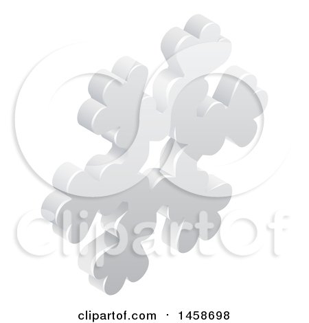 Clipart of a 3d Snowflake Weather Icon - Royalty Free Vector Illustration by AtStockIllustration