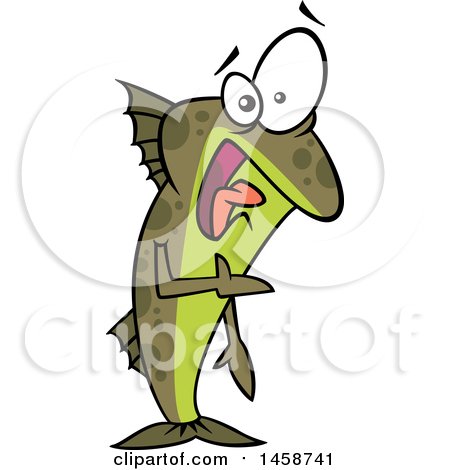 Clipart of a Cartoon Uncomfortable Fish out of Water - Royalty Free Vector Illustration by toonaday