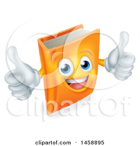 Clipart of a Happy Book Character Mascot Giving Two Thumbs up - Royalty Free Vector Illustration by AtStockIllustration