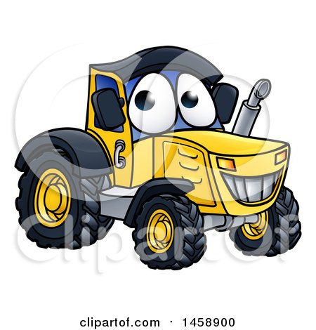 Clipart of a Cartoon Happy Tractor Mascot - Royalty Free Vector Illustration by AtStockIllustration