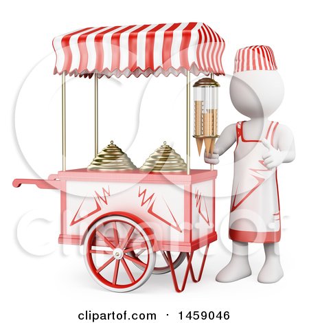 Clipart of a 3d White Man Selling Ice Cream, on a White Background - Royalty Free Illustration by Texelart