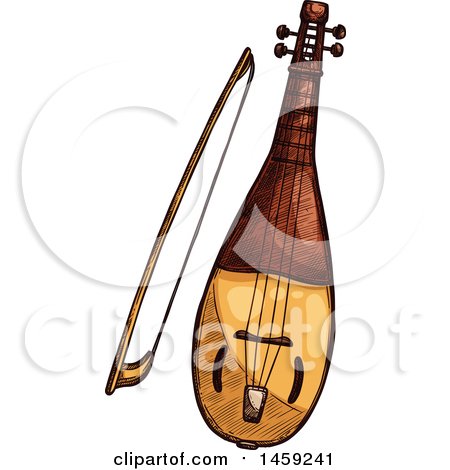 Clipart of a Sketched Rebec Instrument - Royalty Free Vector Illustration by Vector Tradition SM