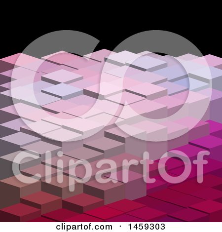 Clipart of a Geometric Low Poly Block Background in Pink Shades - Royalty Free Vector Illustration by KJ Pargeter