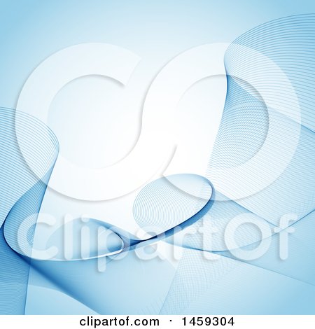 Clipart of a Background of Blue Wire Waves - Royalty Free Vector Illustration by KJ Pargeter