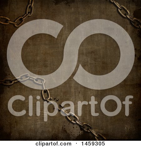 Clipart of a 3d Broken Chain on a Dark Background - Royalty Free Illustration by KJ Pargeter