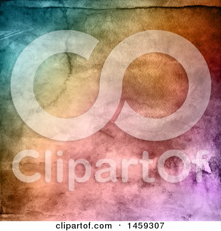 Clipart of a Rainbow Colored Watercolor Texture - Royalty Free Illustration by KJ Pargeter