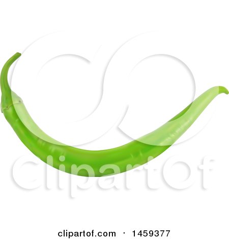 Clipart of a 3d Green Pepper - Royalty Free Vector Illustration by cidepix