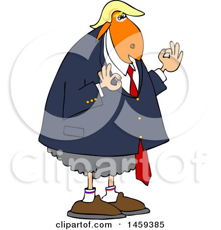 Clipart of a Commander in Sheep, Donald Trump - Royalty Free Vector Illustration by djart