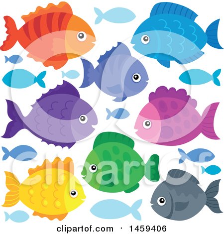 Clipart of Colorful Fish - Royalty Free Vector Illustration by visekart