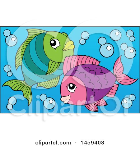 Clipart of a Pair of Fish - Royalty Free Vector Illustration by visekart