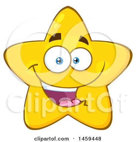 Clipart of a Cartoon Happy Star Mascot Character - Royalty Free Vector Illustration by Hit Toon