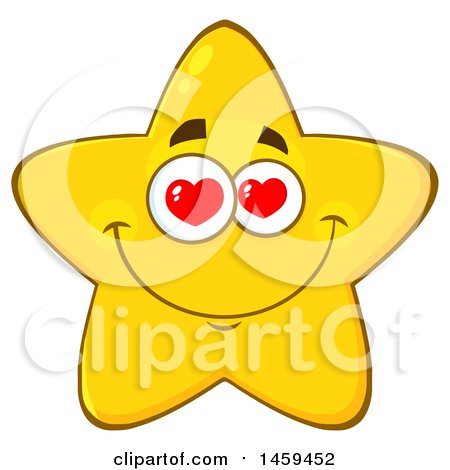 Clipart of a Cartoon Loving Star Mascot Character - Royalty Free Vector Illustration by Hit Toon